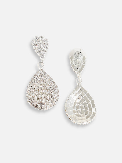 Silver Plated Designer Stone Party Drop Earring For Women