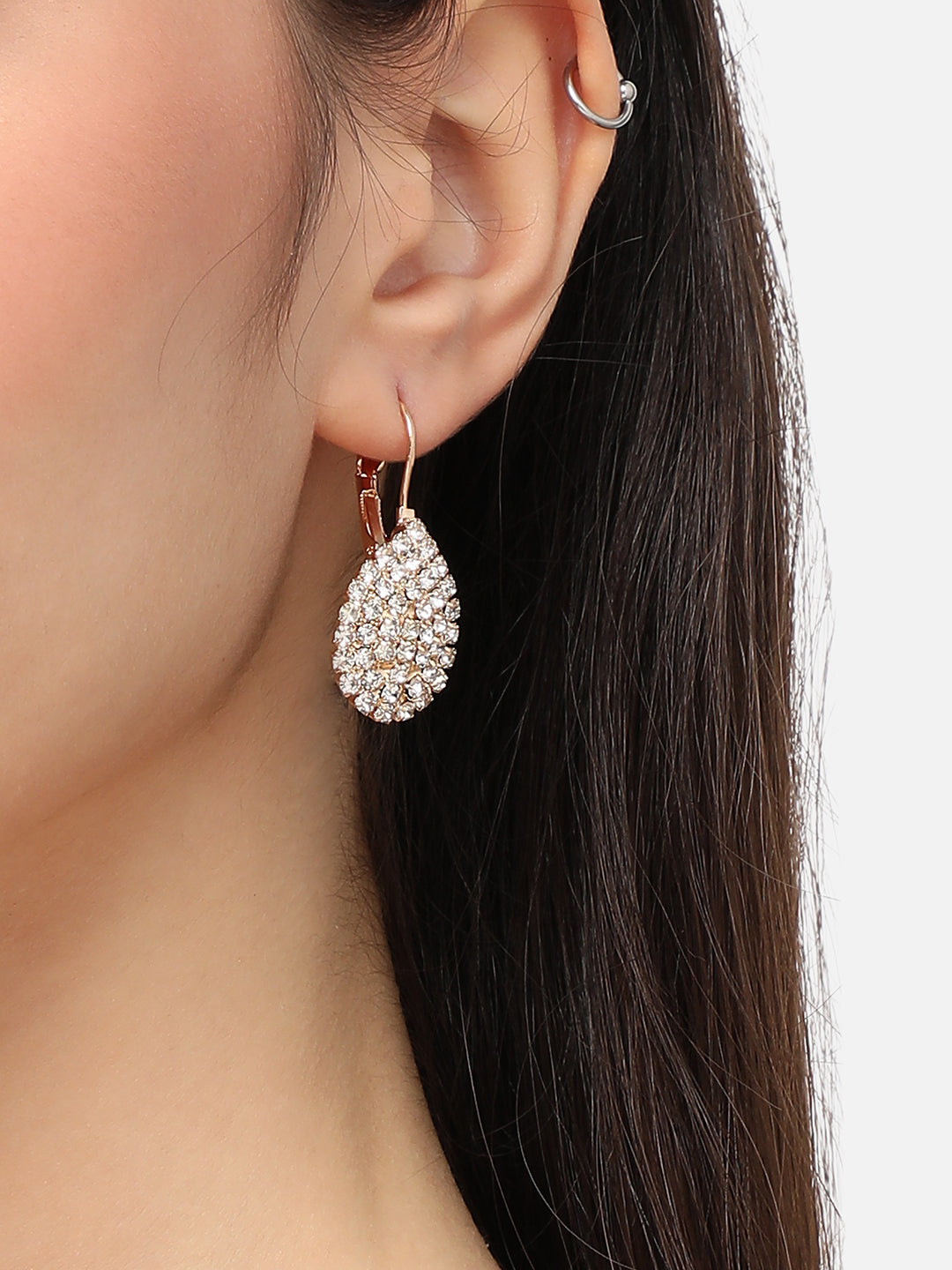 Gold Plated Designer Stone Party Drop Earring For Women