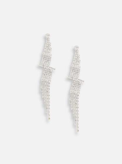 Silver Plated Designer Stone Party Drop Earring For Women