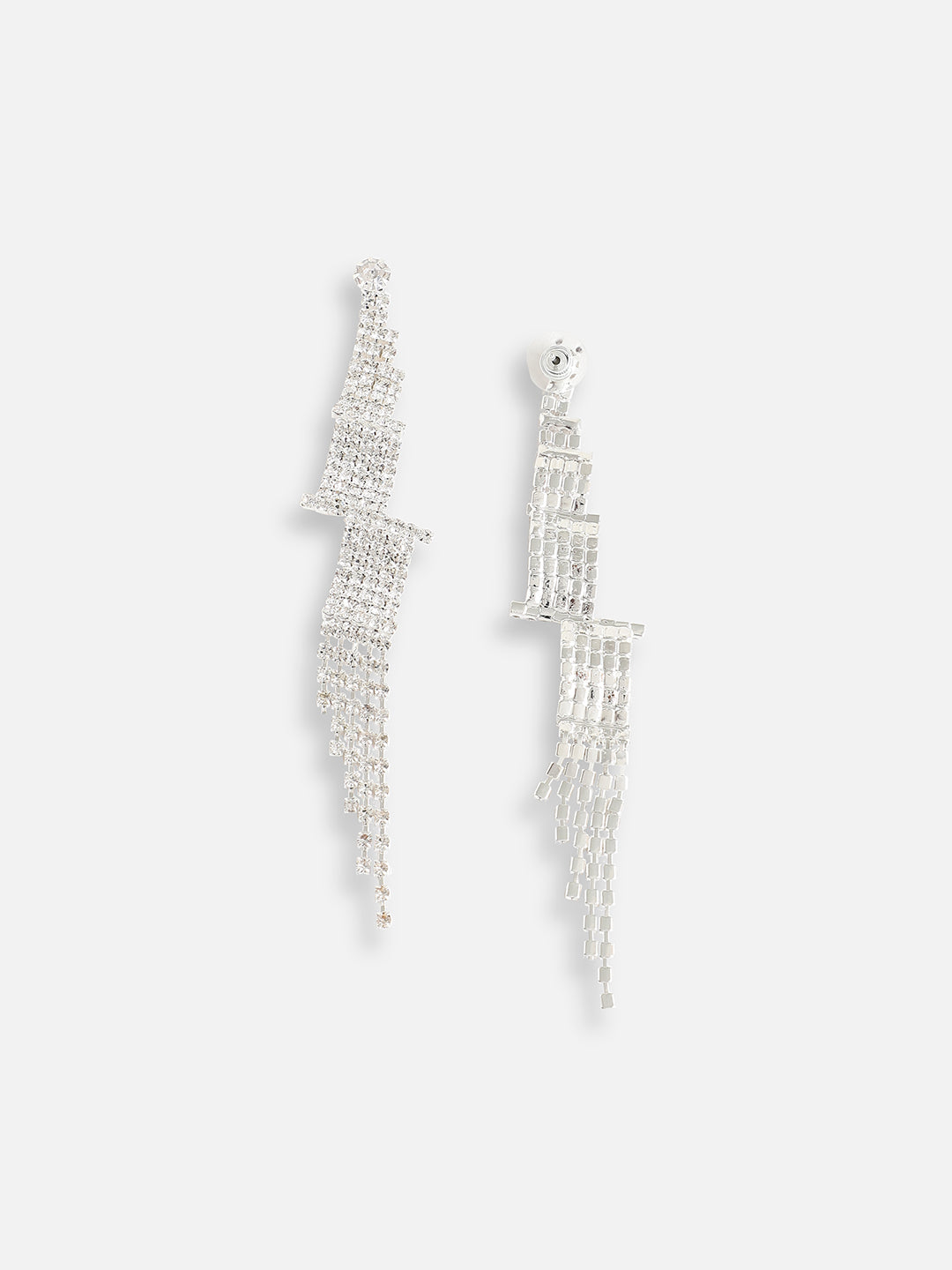 Silver Plated Designer Stone Party Drop Earring For Women