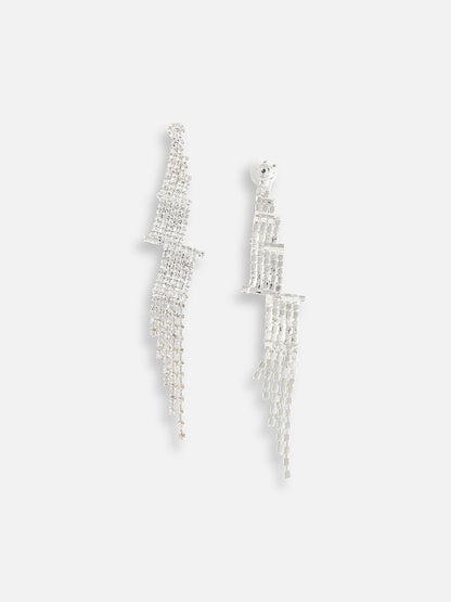 Silver Plated Designer Stone Party Drop Earring For Women