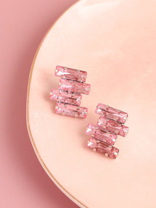 Gold Plated Designer Stone Party Stud For Women
