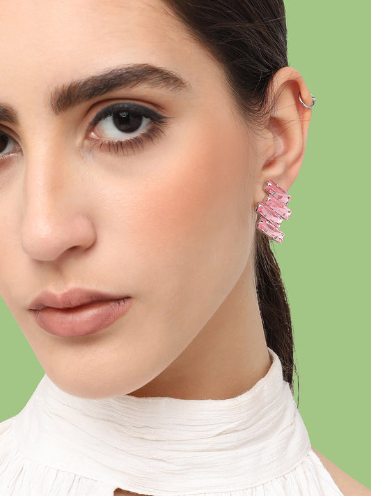 Gold Plated Designer Stone Party Stud For Women