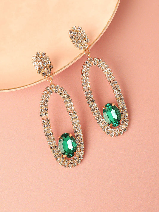 Gold Plated Designer Stone Party Drop Earring For Women