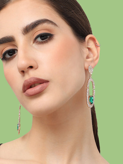 Gold Plated Designer Stone Party Drop Earring For Women
