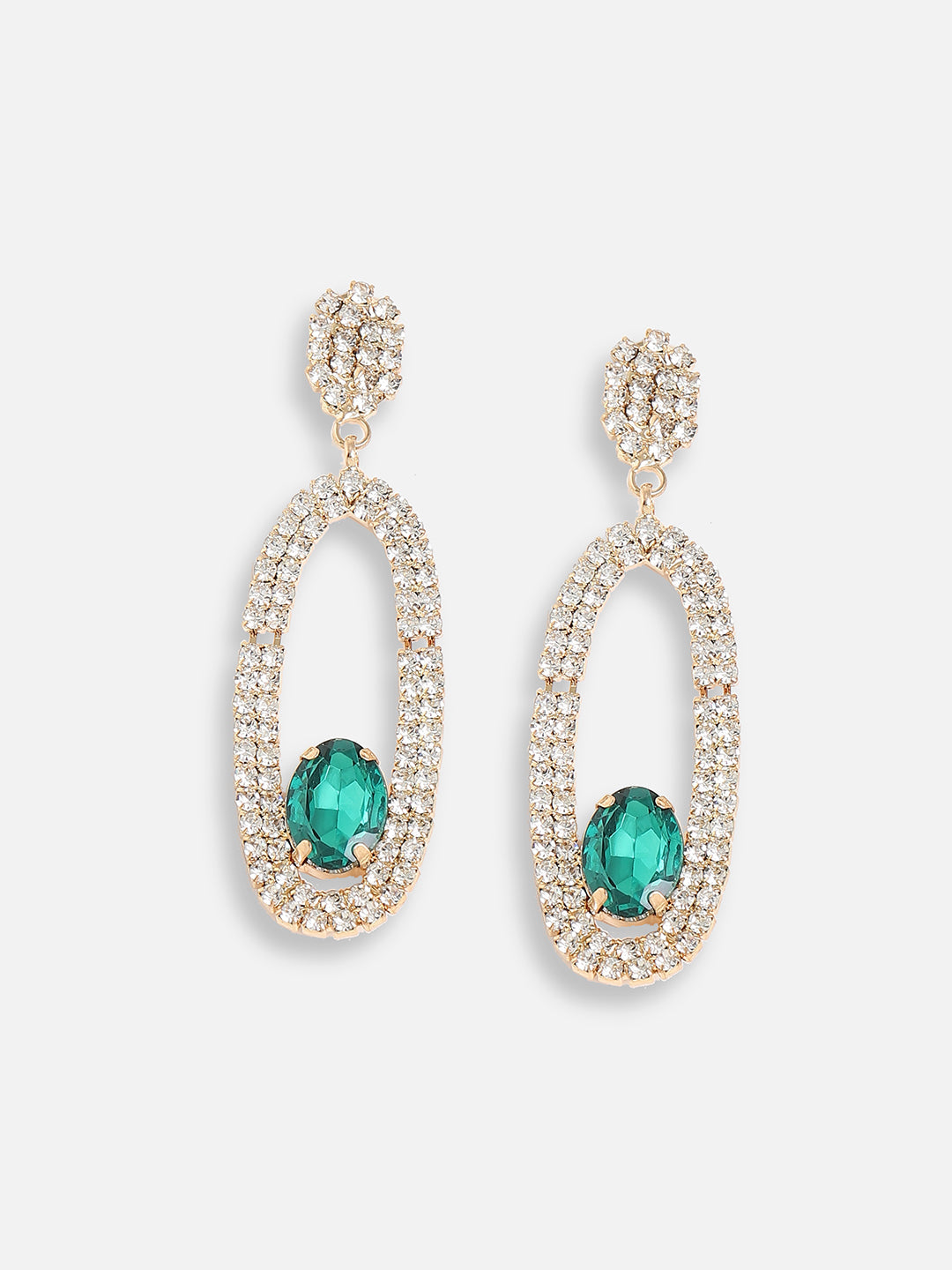 Gold Plated Designer Stone Party Drop Earring For Women