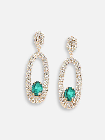 Gold Plated Designer Stone Party Drop Earring For Women