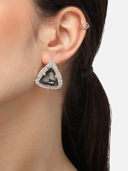 Gold Plated Designer Stone Party Stud For Women