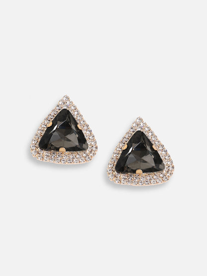 Gold Plated Designer Stone Party Stud For Women