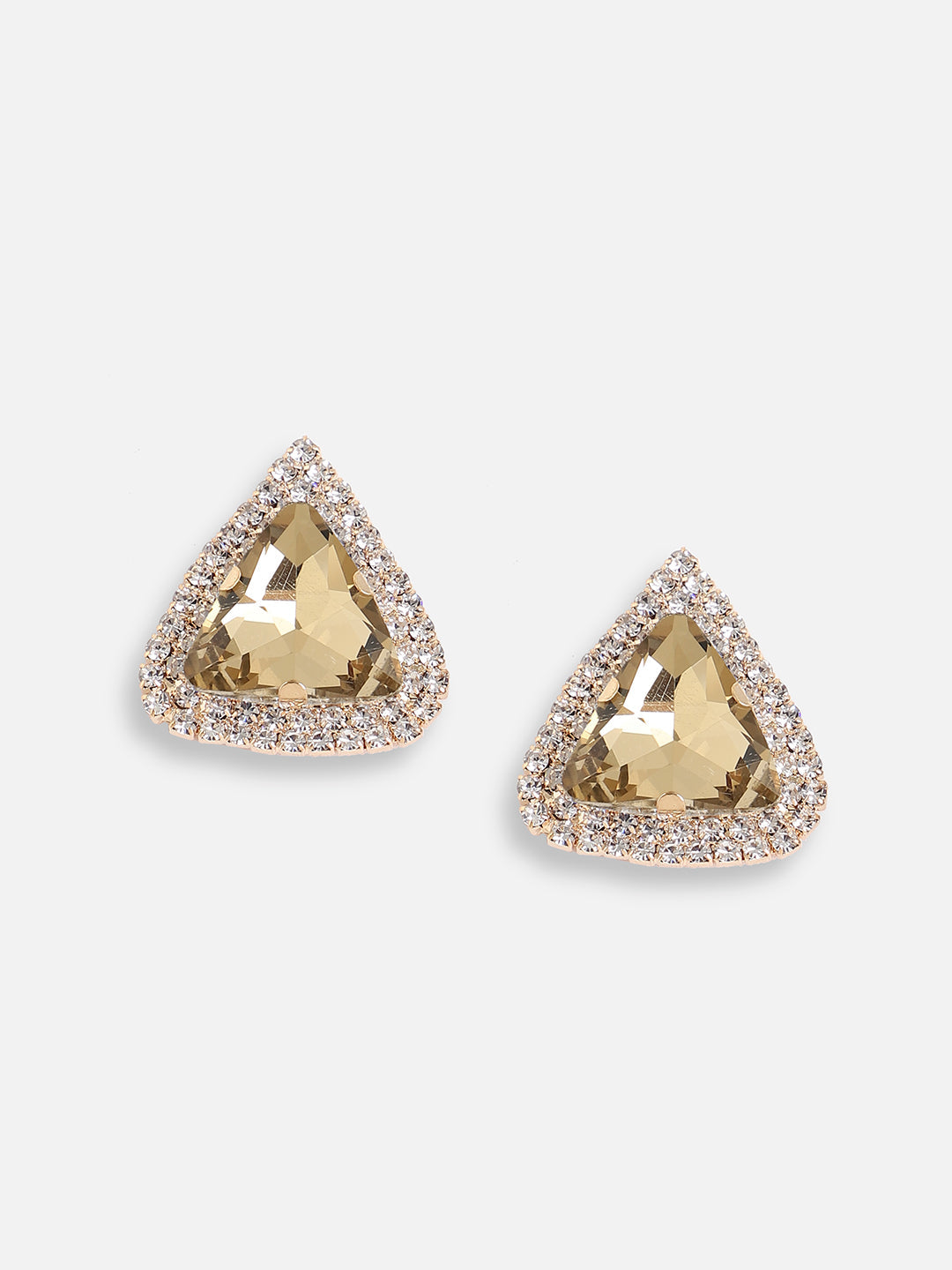 Gold Plated Designer Stone Party Stud For Women