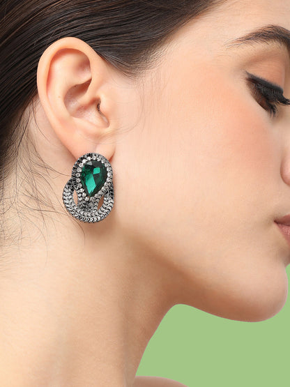 Gold Plated Designer Stone Party Stud For Women