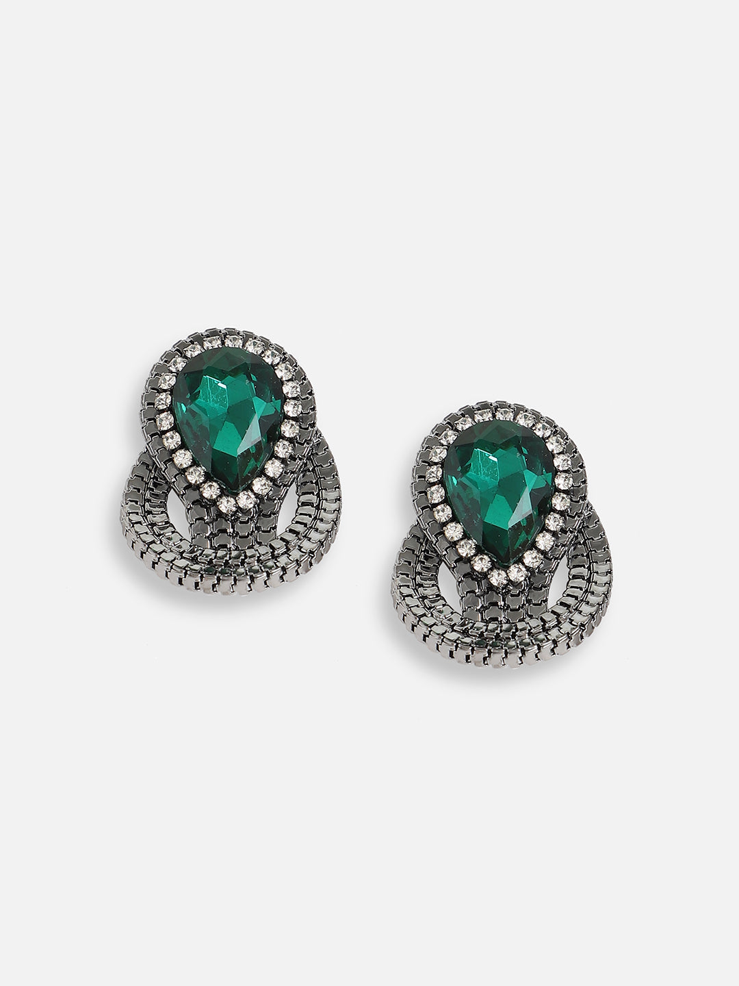 Gold Plated Designer Stone Party Stud For Women
