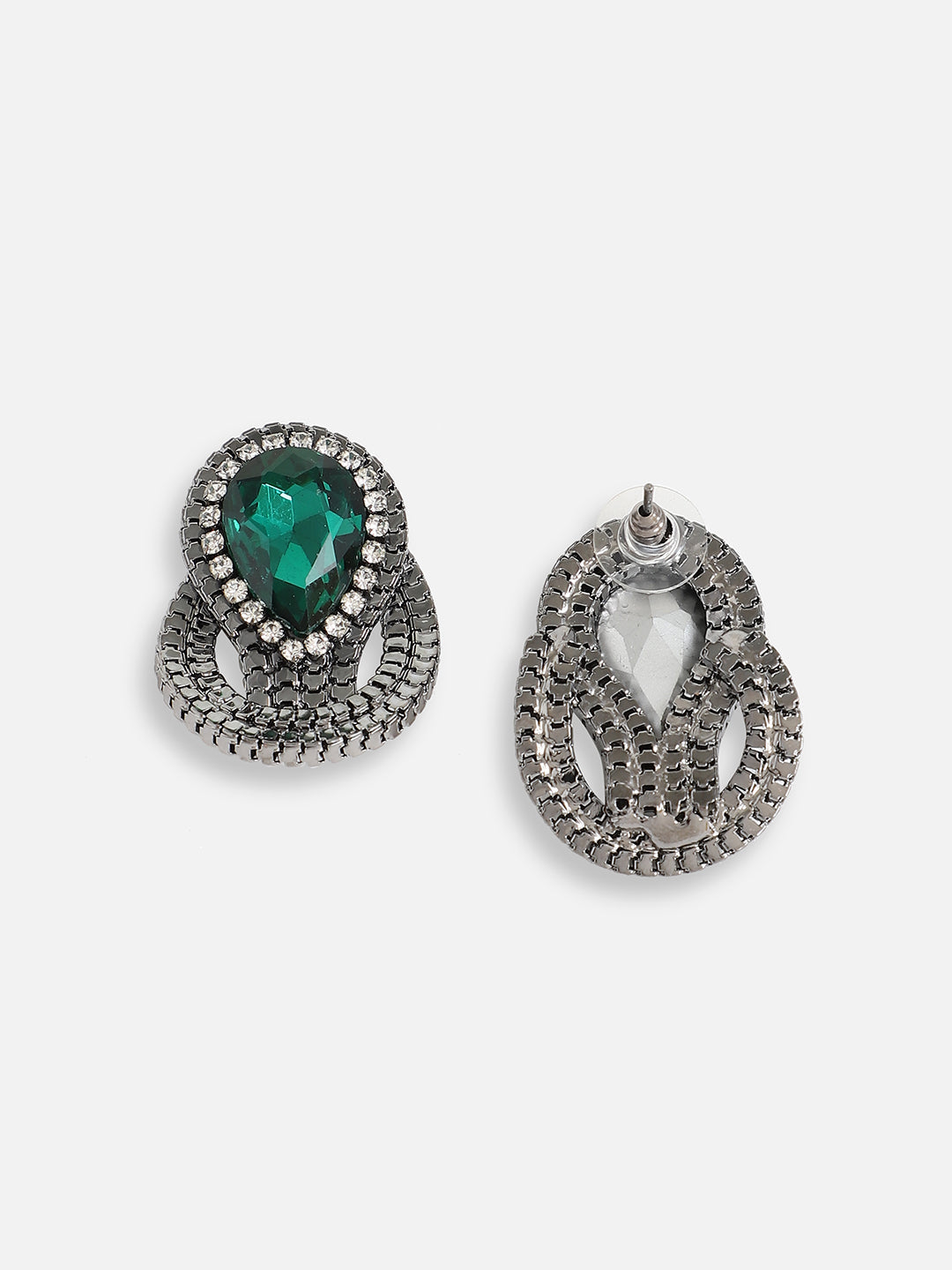 Gold Plated Designer Stone Party Stud For Women