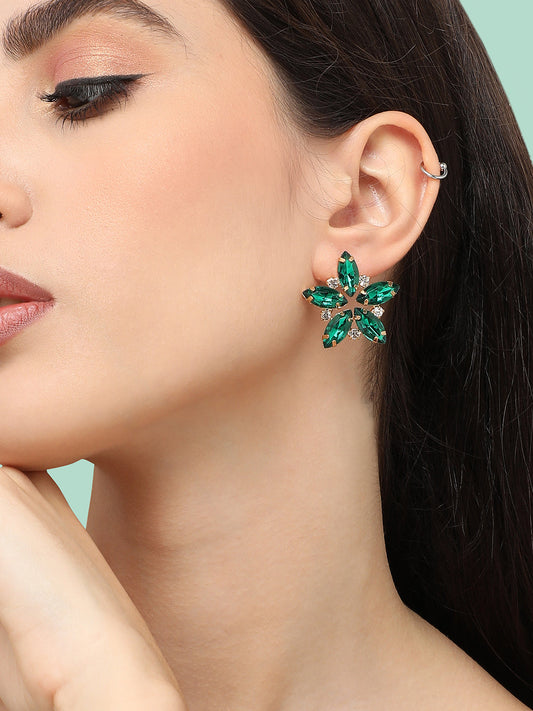 Gold Plated Designer Stone Party Stud For Women
