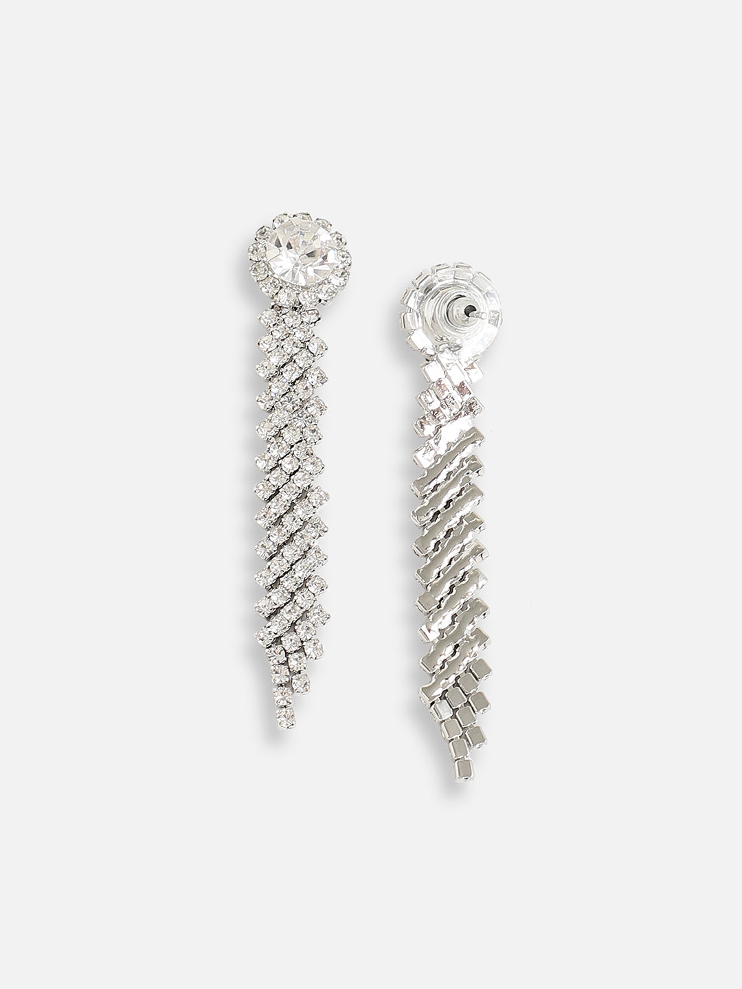 Silver Plated Designer Stone Party Drop Earring For Women