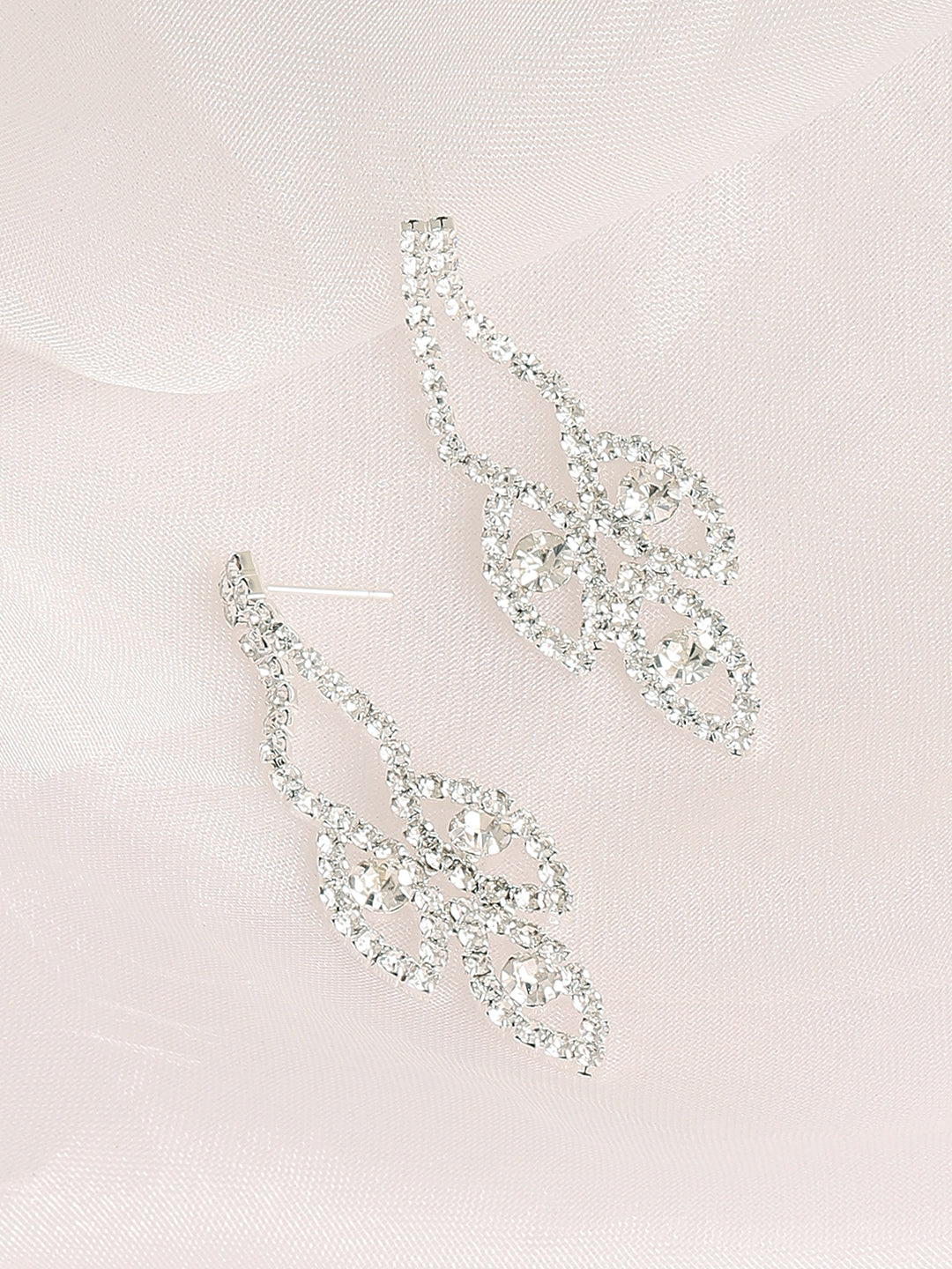 Silver Plated Designer Stone Party Drop Earring For Women