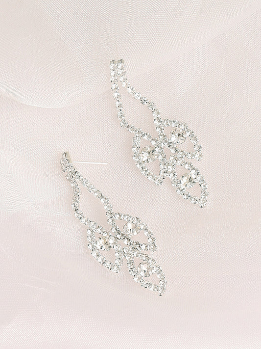 Silver Plated Designer Stone Party Drop Earring For Women