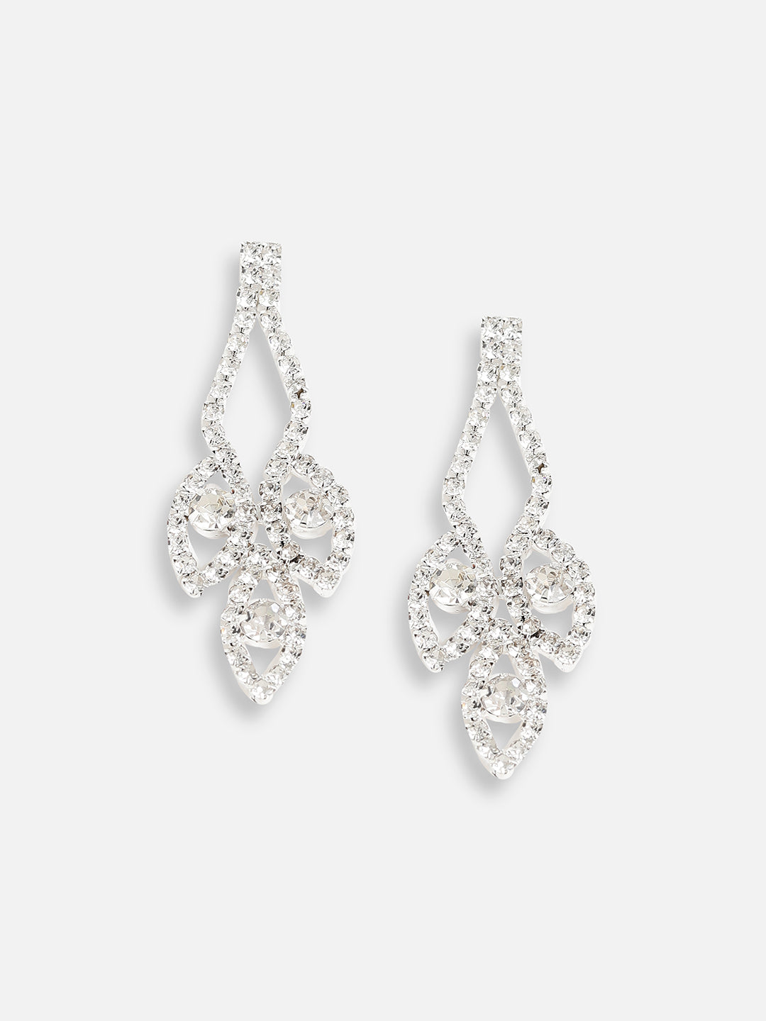 Silver Plated Designer Stone Party Drop Earring For Women