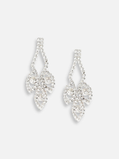 Silver Plated Designer Stone Party Drop Earring For Women