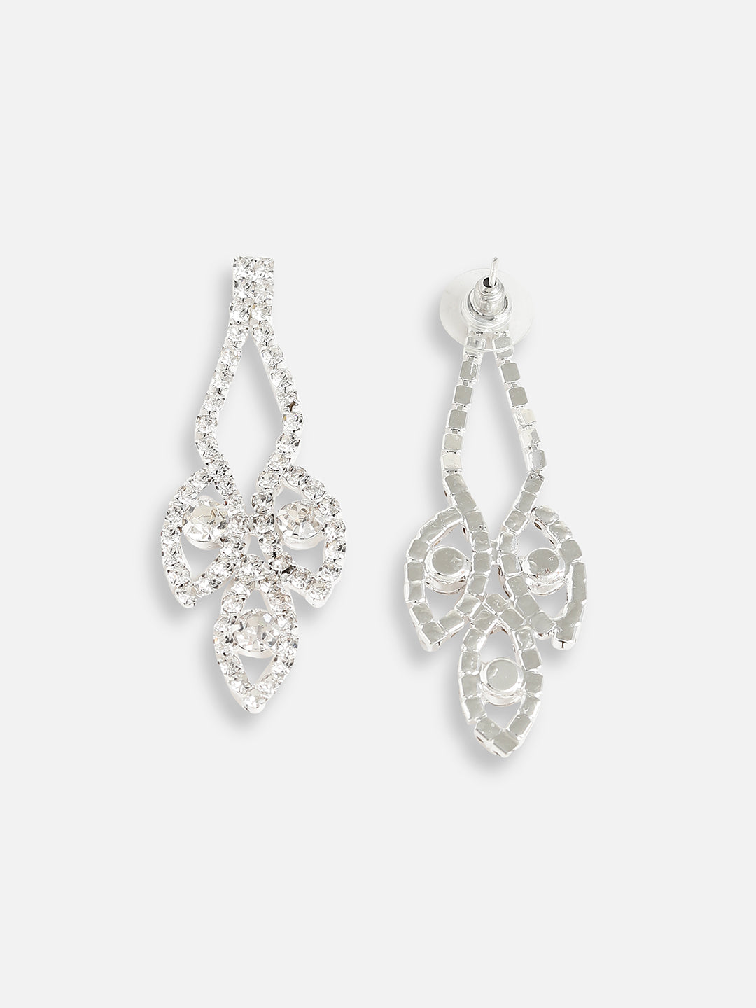 Silver Plated Designer Stone Party Drop Earring For Women