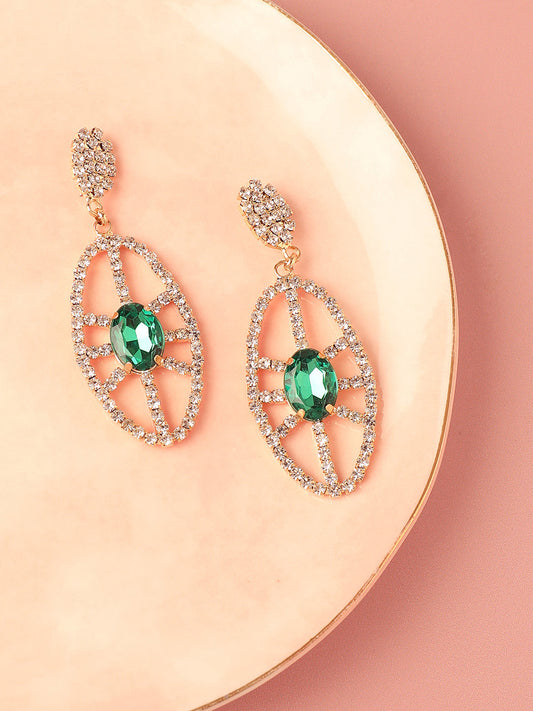 Gold Plated Designer Stone Party Drop Earring For Women