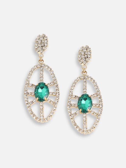 Gold Plated Designer Stone Party Drop Earring For Women