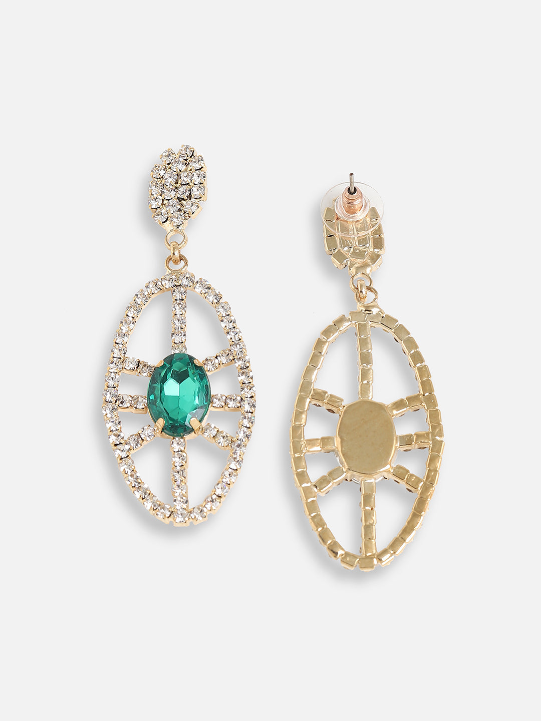 Gold Plated Designer Stone Party Drop Earring For Women