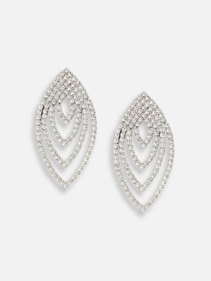 Silver Plated Designer Stone Party Drop Earring For Women