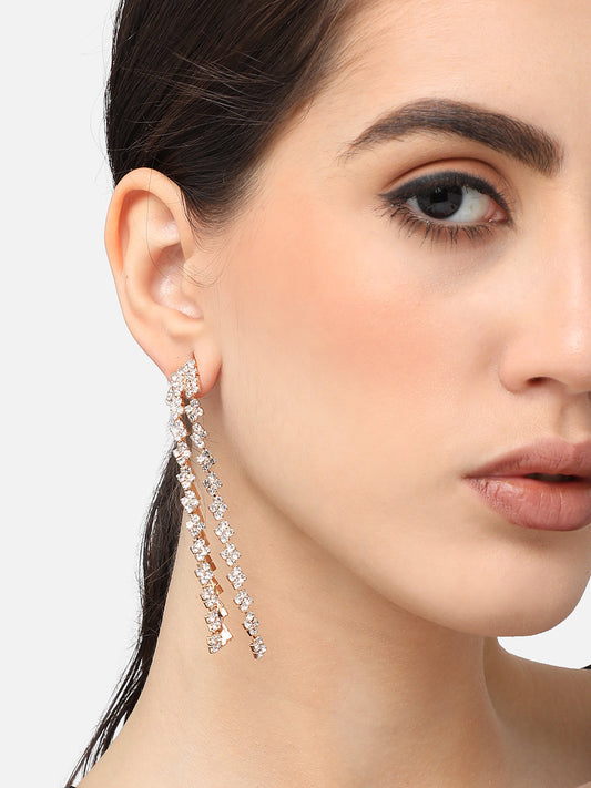 Silver Plated Designer Stone Party Drop Earring For Women