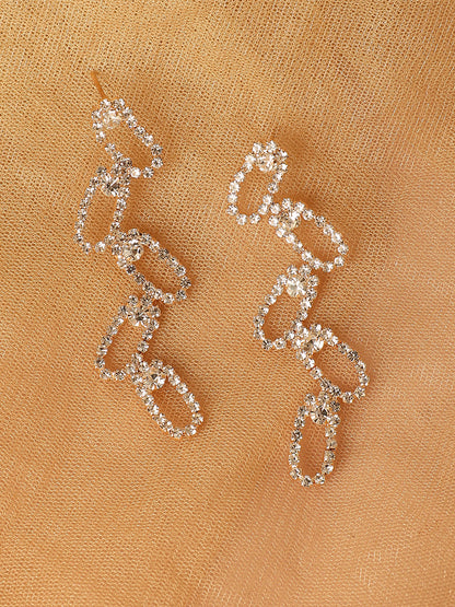 Silver Plated Designer Stone Party Drop Earring For Women