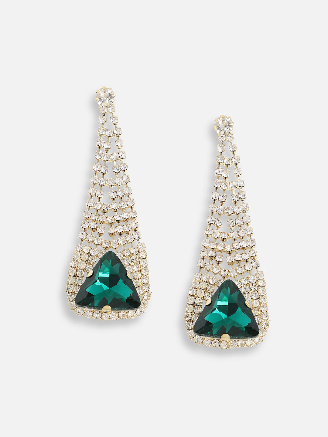 Gold Plated Designer Stone Party Drop Earring For Women