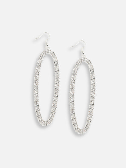 Silver Plated Designer Stone Party Drop Earring For Women