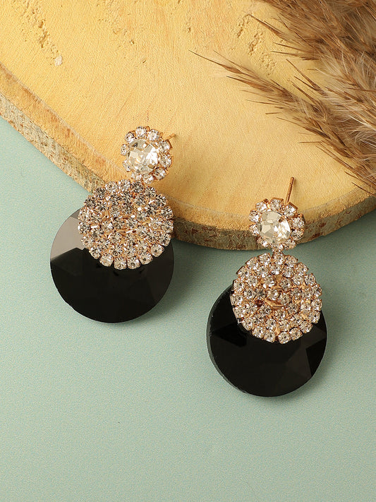 Gold Plated Designer Stone Party Drop Earring For Women