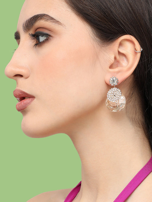 Gold Plated Designer Stone Party Drop Earring For Women