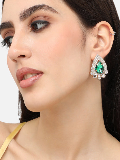 Gold Plated Designer Stone Party Stud For Women