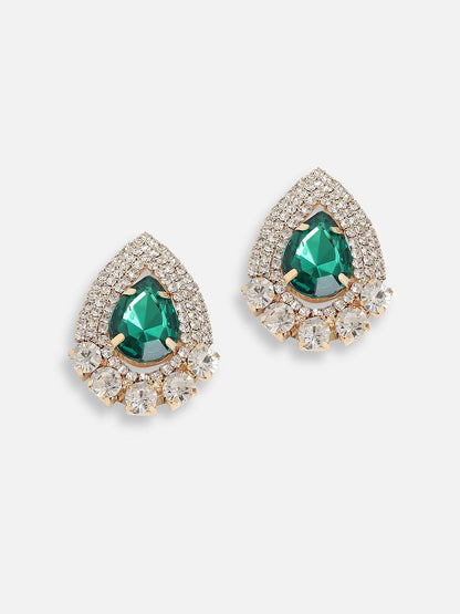 Gold Plated Designer Stone Party Stud For Women
