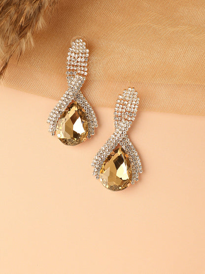 Silver Plated Designer Stone Party Drop Earring For Women