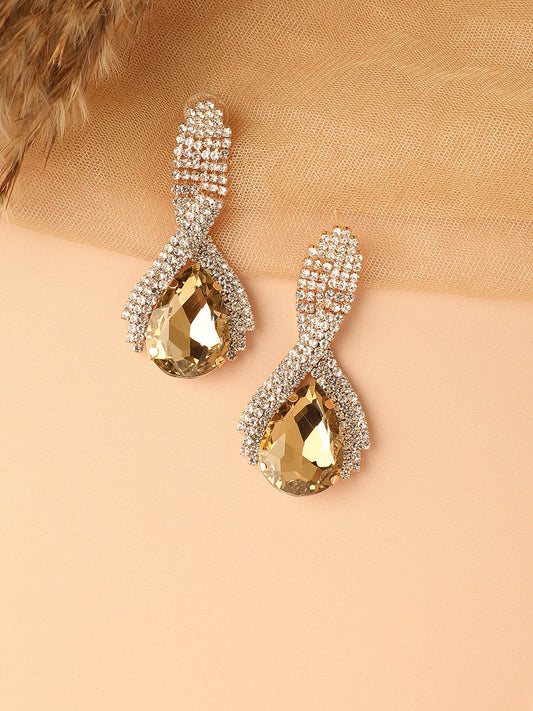 Silver Plated Designer Stone Party Drop Earring For Women