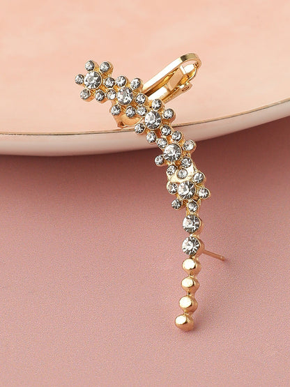 Gold Plated Designer Stone Party Ear Cuff For Women