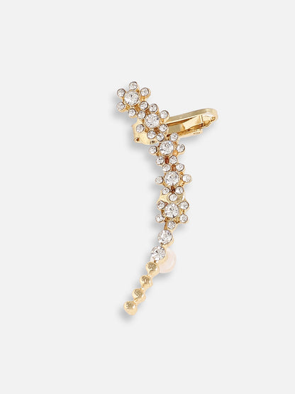 Gold Plated Designer Stone Party Ear Cuff For Women