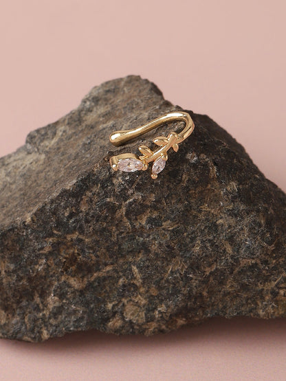 Gold Plated Designer Stone Nose Pin For Women