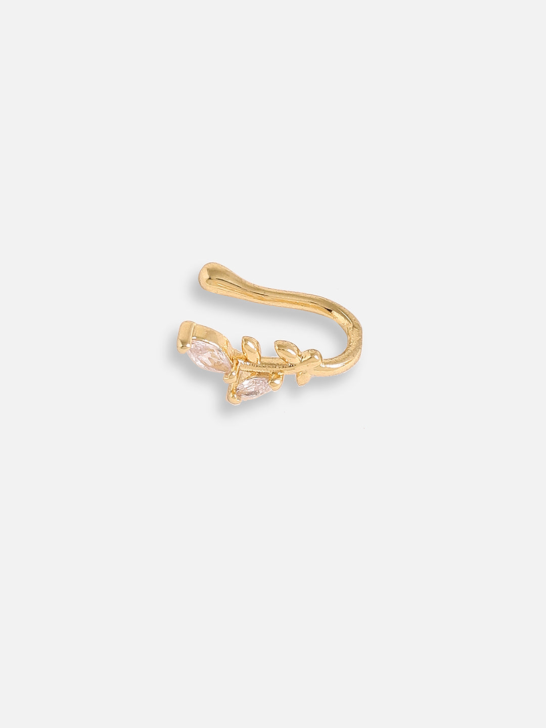Gold Plated Designer Stone Nose Pin For Women
