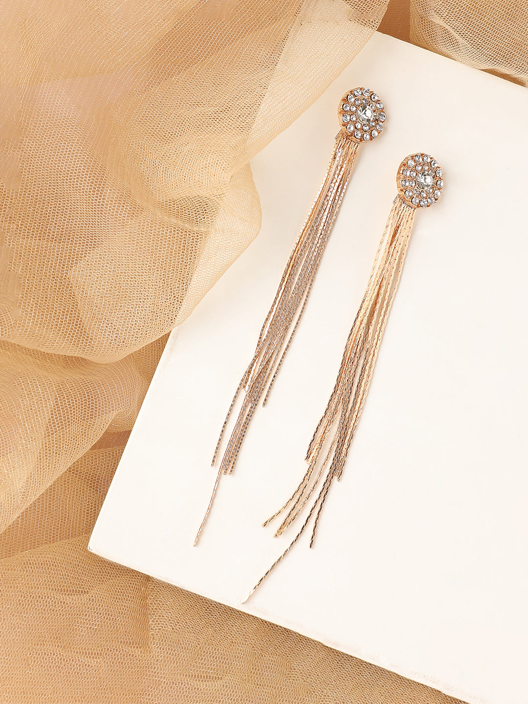 Gold Plated Designer Stone Party Drop Earring For Women