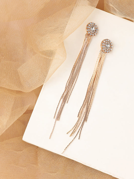 Gold Plated Designer Stone Party Drop Earring For Women