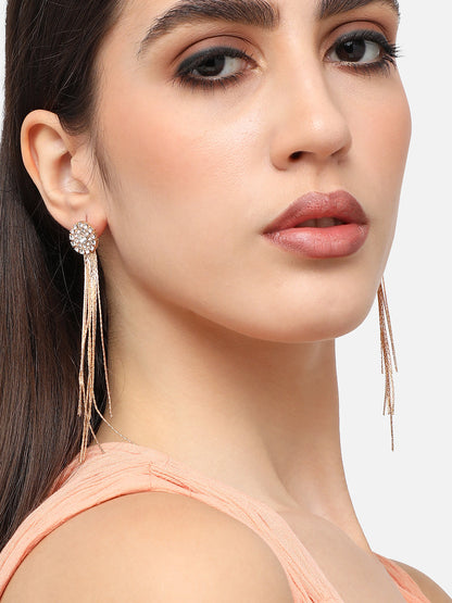 Gold Plated Designer Stone Party Drop Earring For Women