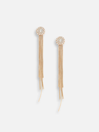 Gold Plated Designer Stone Party Drop Earring For Women