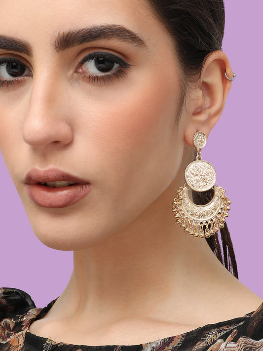 Gold Plated Designer Stone Party Drop Earring For Women