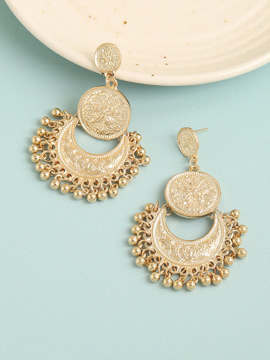Gold Plated Designer Stone Party Drop Earring For Women