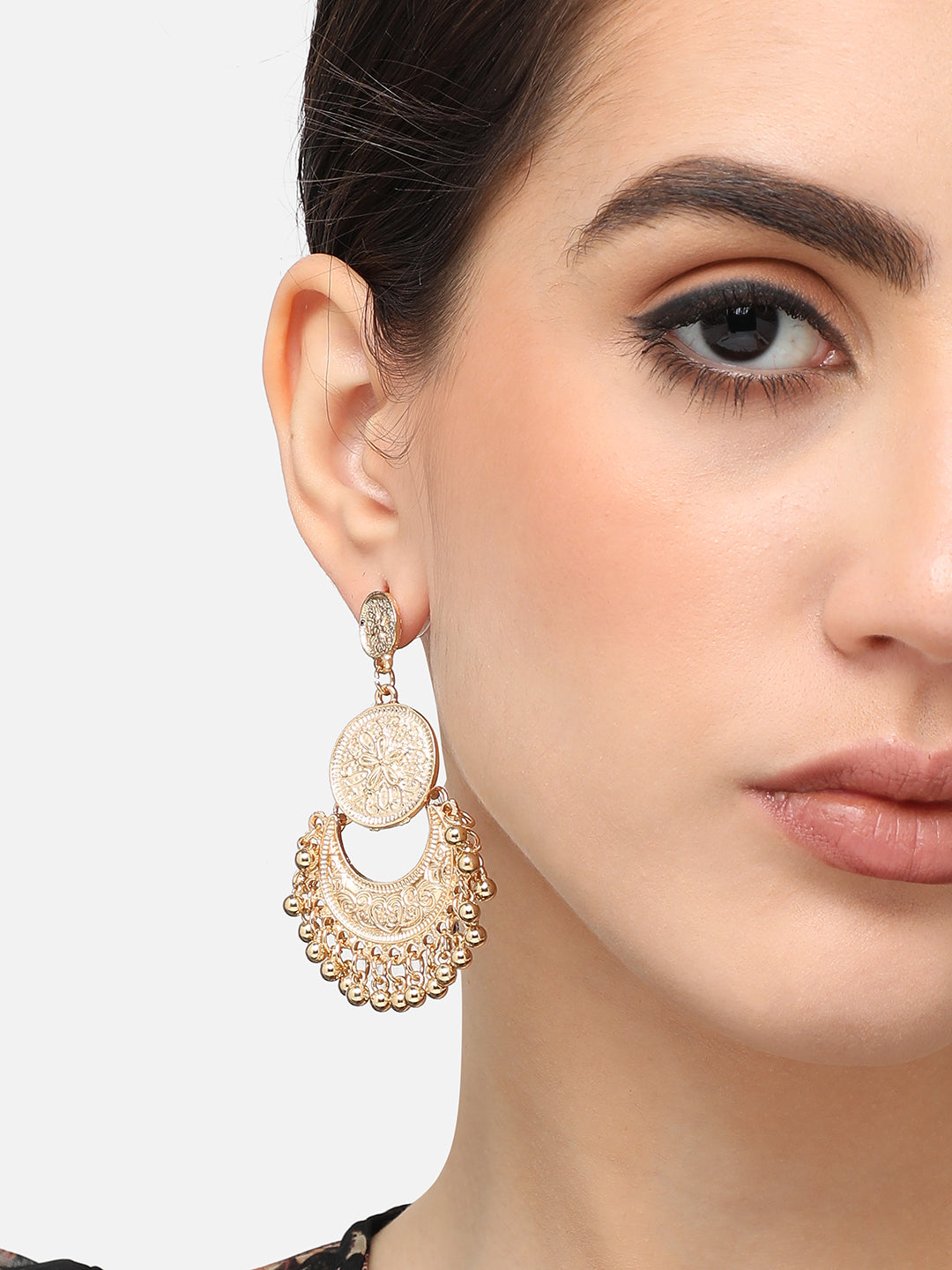 Gold Plated Designer Stone Party Drop Earring For Women