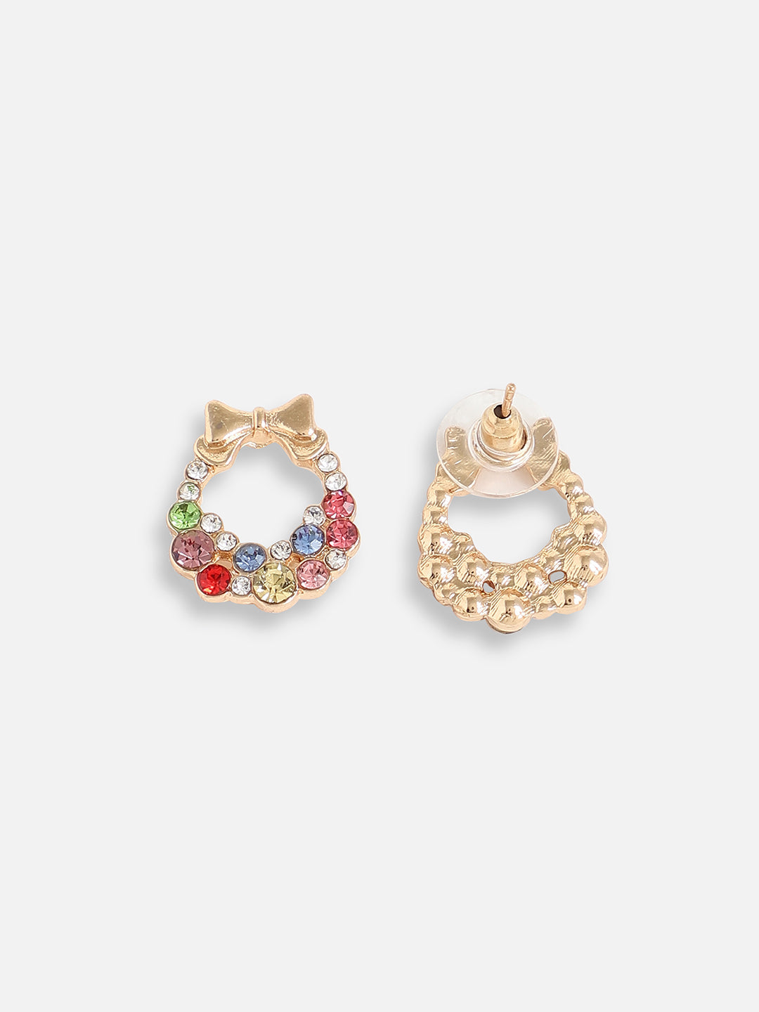 Gold Plated Designer Stone Party Stud For Women